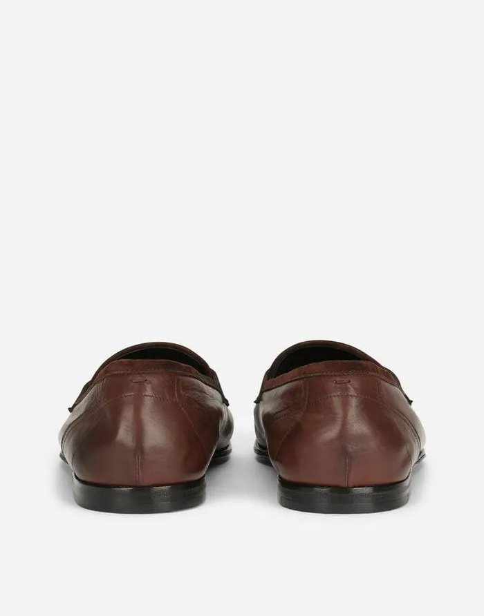 Dolce and Gabbana Loafers And Moccasins Men Calfskin Slippers Brown Dolce and Gabbana Loafers And Moccasins Men Calfskin Slippers Brown