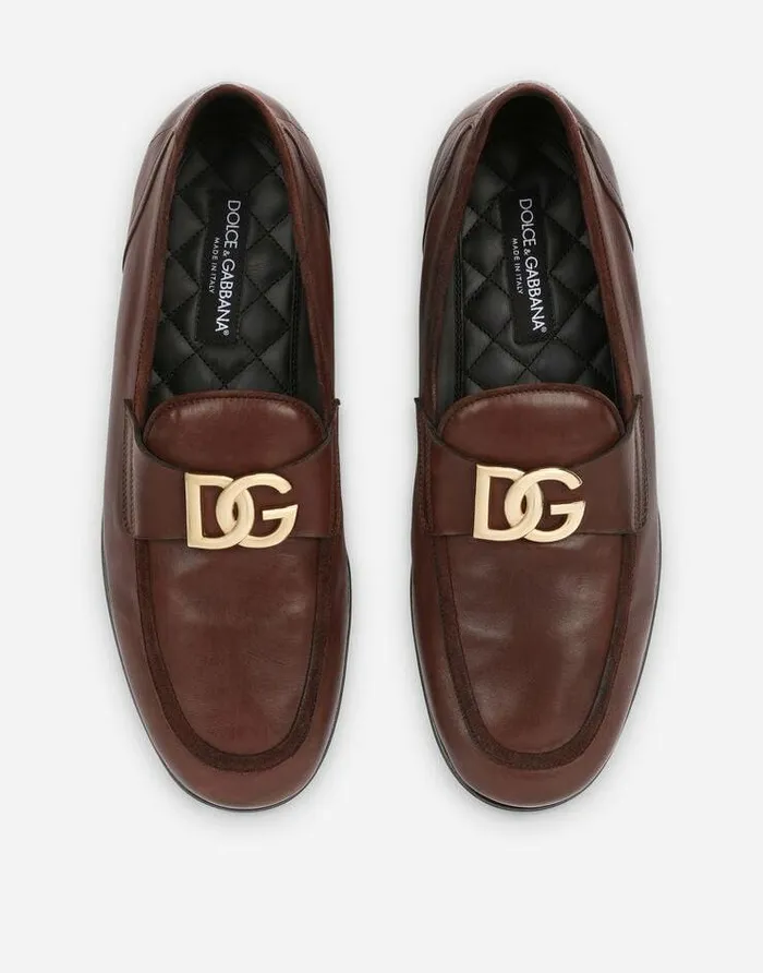 Dolce and Gabbana Loafers And Moccasins Men Calfskin Slippers Brown Dolce and Gabbana Loafers And Moccasins Men Calfskin Slippers Brown