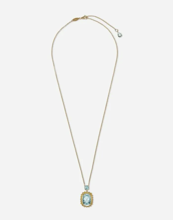 Dolce and Gabbana Necklaces Women Herritage Pendant In Yellow Gold With Aquamarines And Yellow Sapphires Gold Dolce and Gabbana Necklaces Women Herritage Pendant In Yellow Gold With Aquamarines And Yellow Sapphires Gold