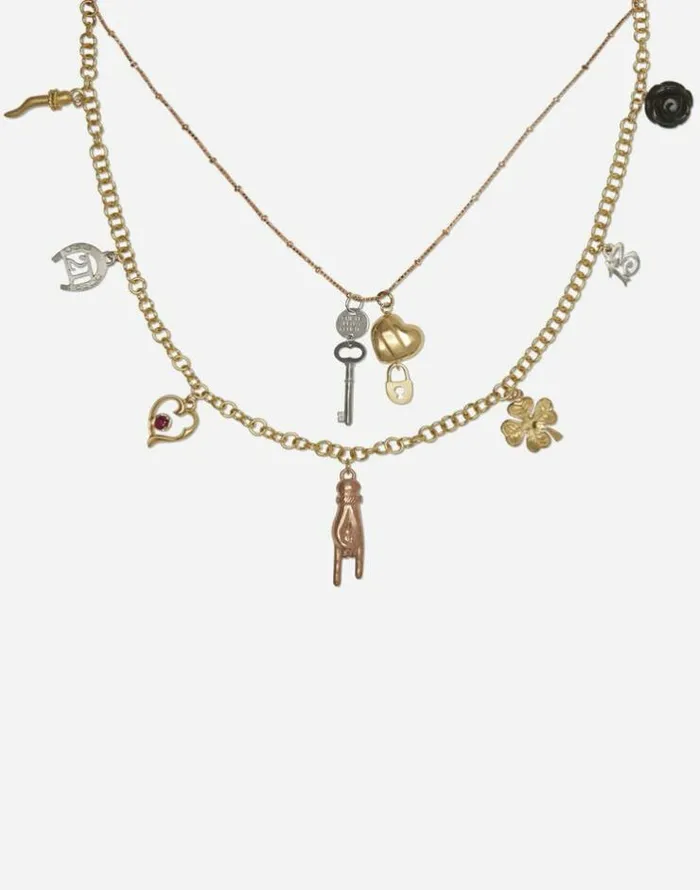 Dolce and Gabbana Necklaces Women Yellow White And Red Gold Good Luck Necklace With Black And Ruby Jade Details Gold Dolce and Gabbana Necklaces Women Yellow White And Red Gold Good Luck Necklace With Black And Ruby Jade Details Gold