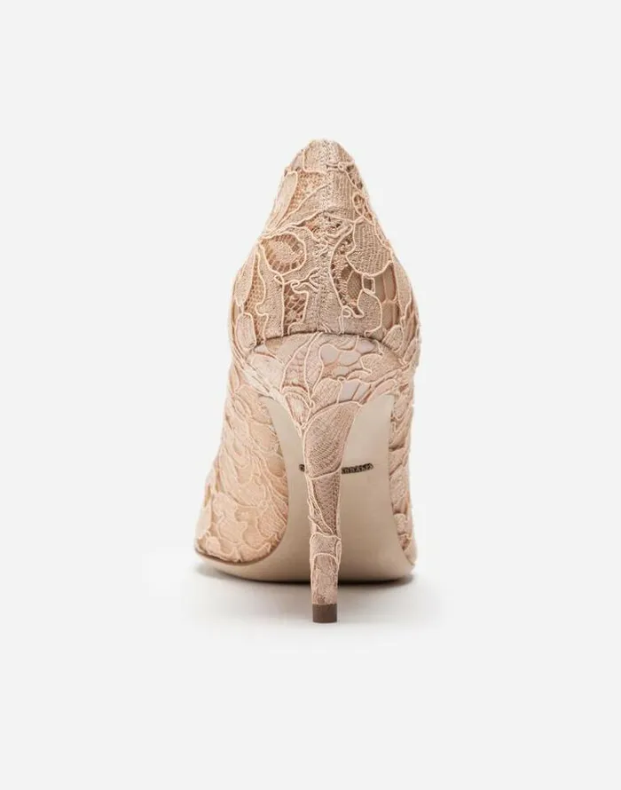 Dolce and Gabbana Pumps And Slingback Women Lace Rainbow Pumps With Brooch Detailing Pink Dolce and Gabbana Pumps And Slingback Women Lace Rainbow Pumps With Brooch Detailing Pink