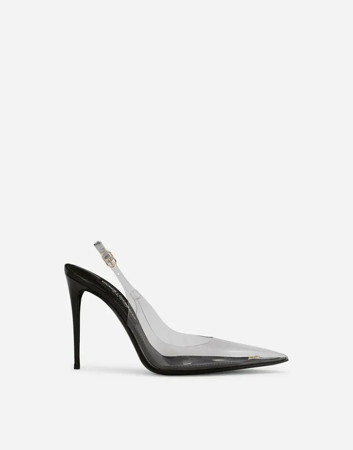 Dolce and Gabbana Pumps And Slingback Women PVC Slingbacks Black