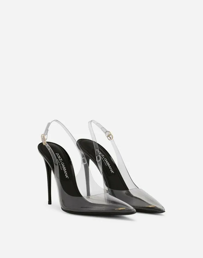 Dolce and Gabbana Pumps And Slingback Women PVC Slingbacks Black Dolce and Gabbana Pumps And Slingback Women PVC Slingbacks Black