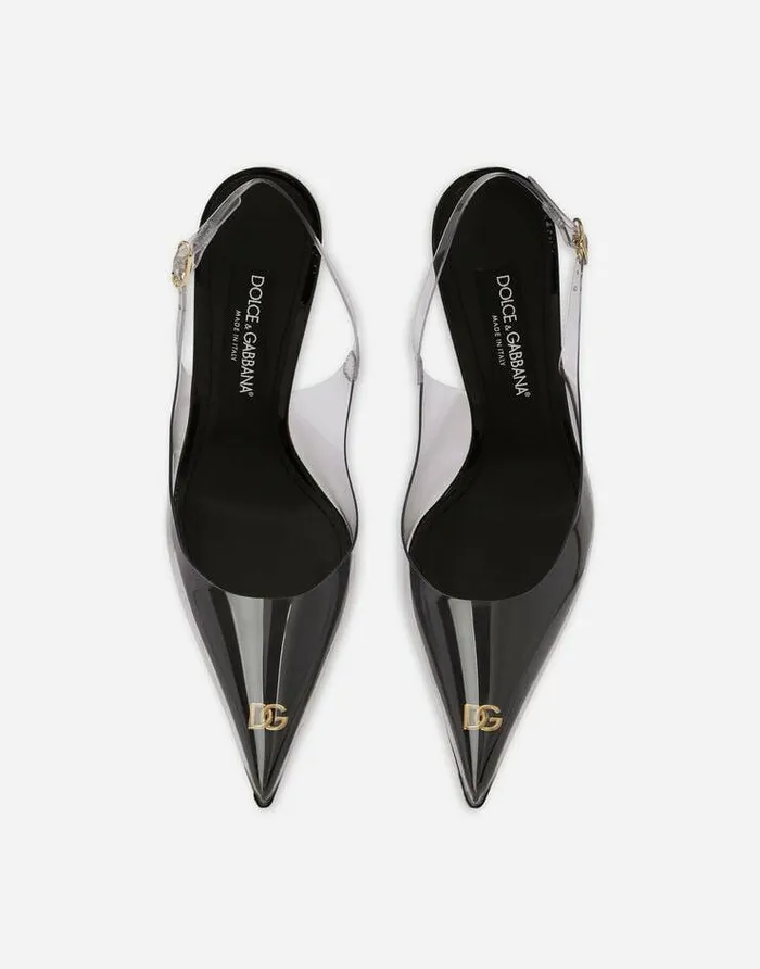 Dolce and Gabbana Pumps And Slingback Women PVC Slingbacks Black Dolce and Gabbana Pumps And Slingback Women PVC Slingbacks Black