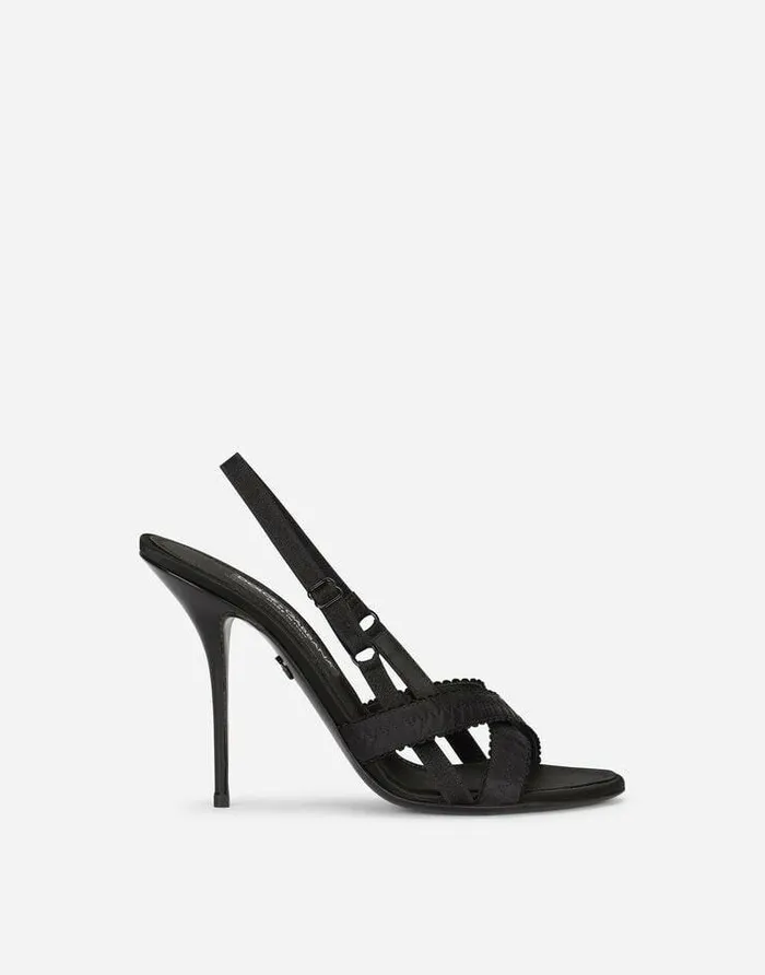 Dolce and Gabbana Sandals And Wedges Women Satin Sandals Black