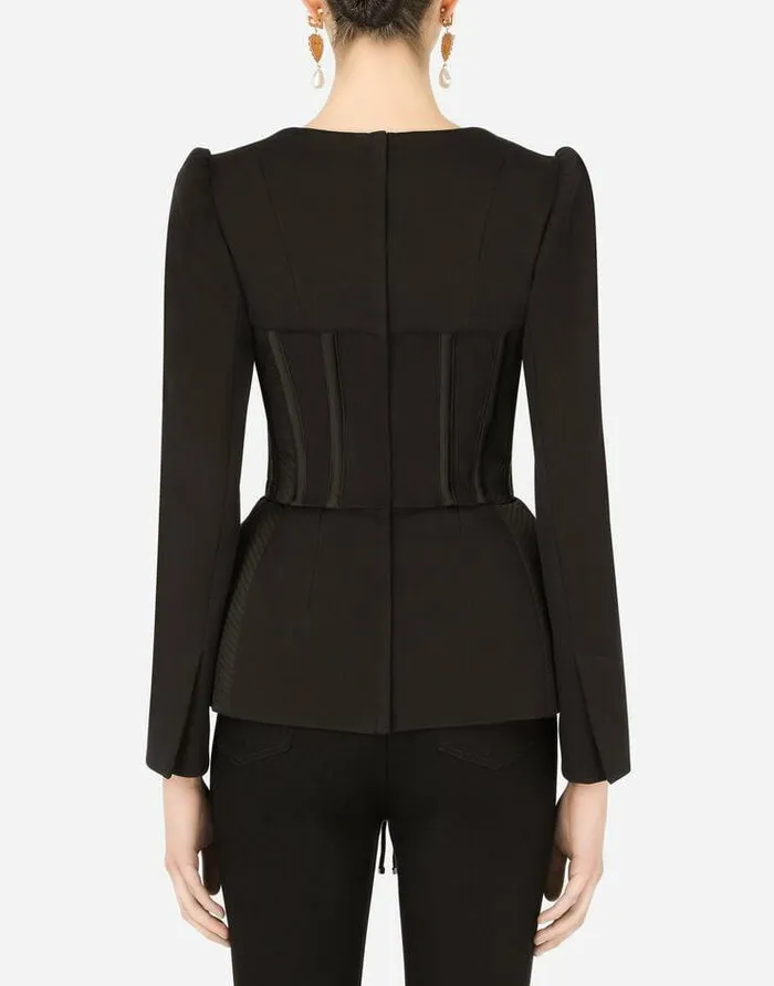 Dolce and Gabbana Shirts And Tops Women Cotton And Satin Top With Laces And Eyelets Black Dolce and Gabbana Shirts And Tops Women Cotton And Satin Top With Laces And Eyelets Black