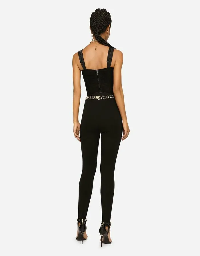 Dolce and Gabbana Shirts And Tops Women Draped Tulle Corset Black Dolce and Gabbana Shirts And Tops Women Draped Tulle Corset Black