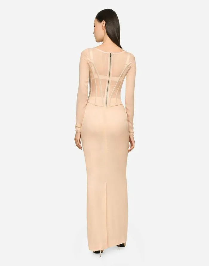 Dolce and Gabbana Shirts And Tops Women KIM DOLCEandGABBANA Georgette Top With Corset Detailing Beige Dolce and Gabbana Shirts And Tops Women KIM DOLCEandGABBANA Georgette Top With Corset Detailing Beige