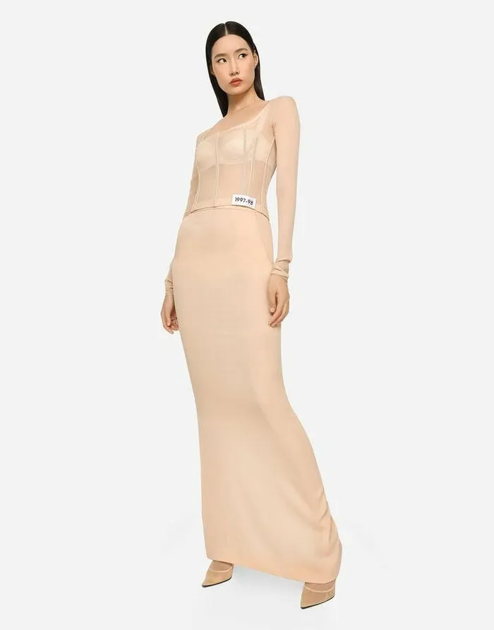 Dolce and Gabbana Shirts And Tops Women KIM DOLCEandGABBANA Georgette Top With Corset Detailing Beige Dolce and Gabbana Shirts And Tops Women KIM DOLCEandGABBANA Georgette Top With Corset Detailing Beige