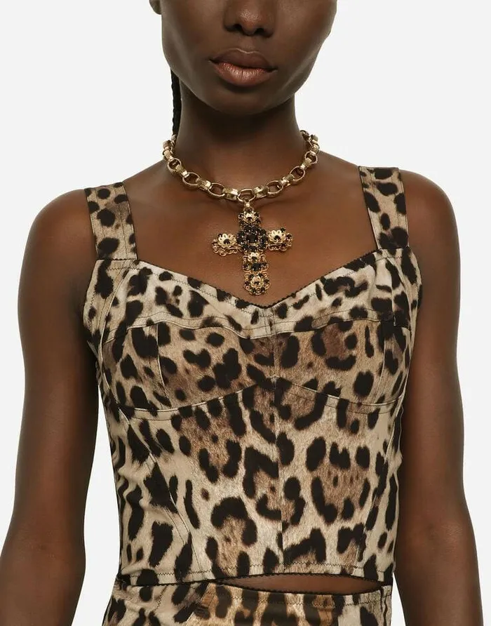 Dolce and Gabbana Shirts And Tops Women KIM DOLCEandGABBANA Leopardprint Marquisette Corset Animal Print Dolce and Gabbana Shirts And Tops Women KIM DOLCEandGABBANA Leopardprint Marquisette Corset Animal Print