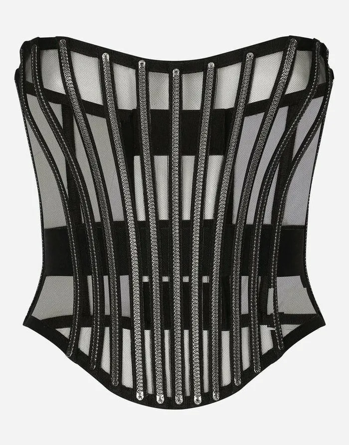 Dolce and Gabbana Shirts And Tops Women KIM DOLCEandGABBANA Tulle Corset Belt With Boning Black Dolce and Gabbana Shirts And Tops Women KIM DOLCEandGABBANA Tulle Corset Belt With Boning Black