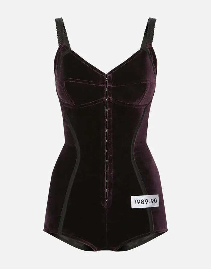 Dolce and Gabbana Shirts And Tops Women KIM DOLCEandGABBANA Velvet And Marquisette Bodysuit Purple Dolce and Gabbana Shirts And Tops Women KIM DOLCEandGABBANA Velvet And Marquisette Bodysuit Purple