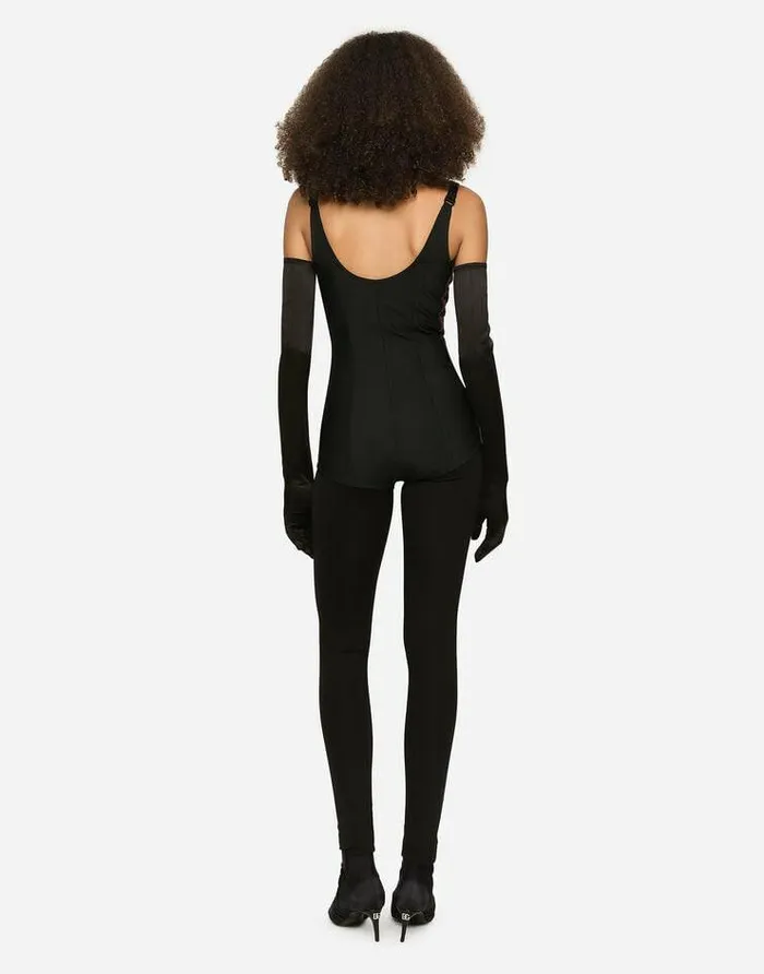 Dolce and Gabbana Shirts And Tops Women KIM DOLCEandGABBANA Velvet And Marquisette Bodysuit Purple Dolce and Gabbana Shirts And Tops Women KIM DOLCEandGABBANA Velvet And Marquisette Bodysuit Purple