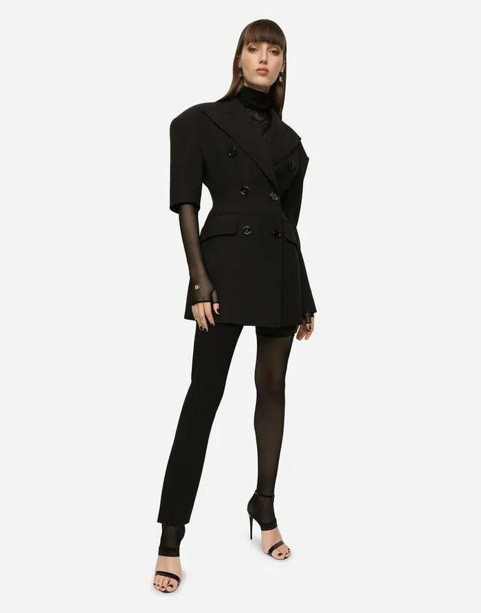 Dolce and Gabbana Shirts And Tops Women Tulle Turtleneck Top With DG Logo Black Dolce and Gabbana Shirts And Tops Women Tulle Turtleneck Top With DG Logo Black