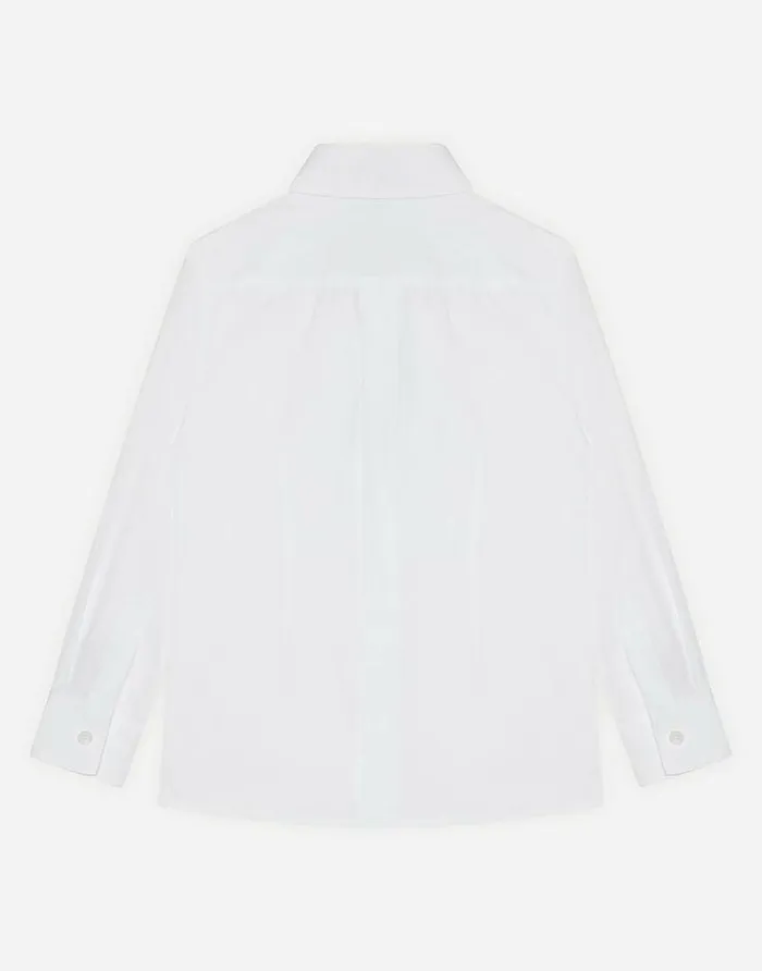 Dolce and Gabbana Shirts Children Poplin Shirt With Shirtfront Detail White Dolce and Gabbana Shirts Children Poplin Shirt With Shirtfront Detail White
