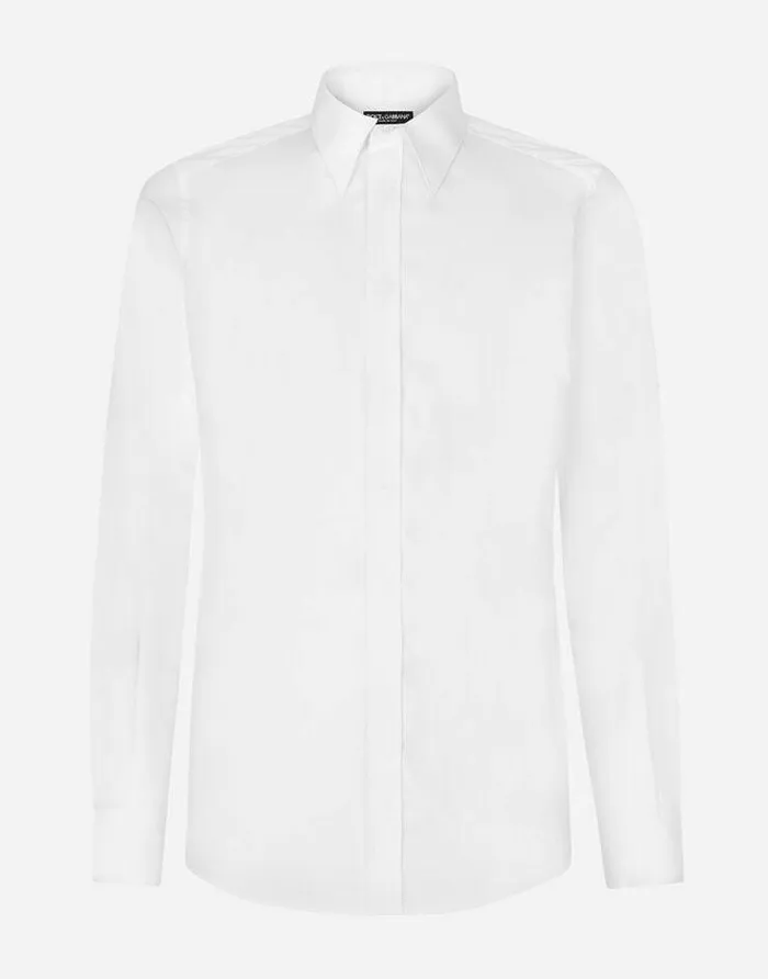 Dolce and Gabbana Shirts Men Cotton Martinifit Shirt White
