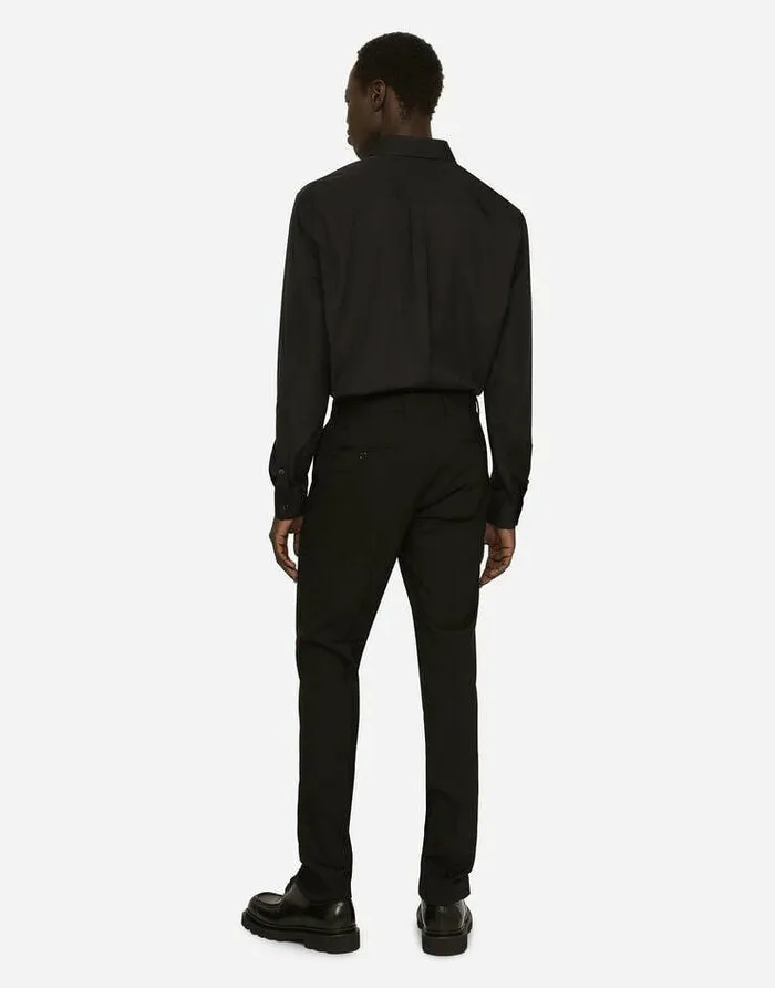 Dolce and Gabbana Shirts Men Cotton Martinifit Shirt With Branded Tag Black Dolce and Gabbana Shirts Men Cotton Martinifit Shirt With Branded Tag Black