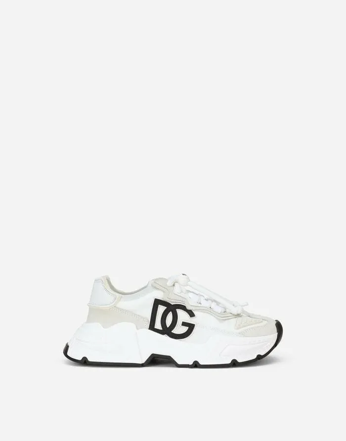 Dolce and Gabbana Shoes 2438 Children Mixedmaterials Daymaster Sneakers White Dolce and Gabbana Shoes 2438 Children Mixedmaterials Daymaster Sneakers White