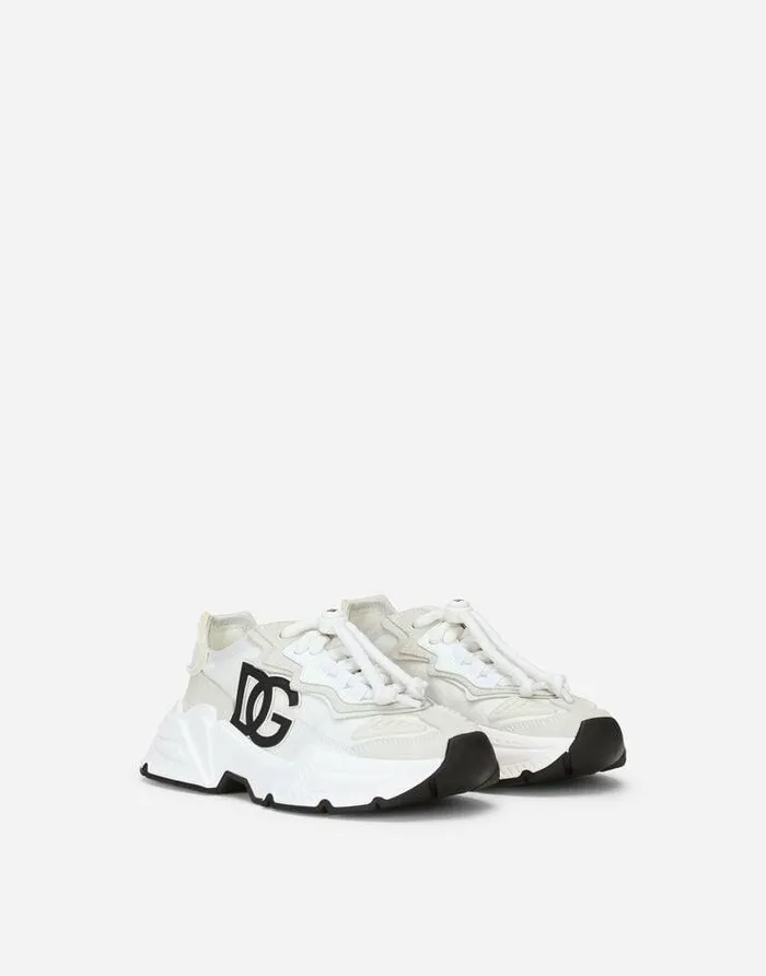 Dolce and Gabbana Shoes 2438 Children Mixedmaterials Daymaster Sneakers White Dolce and Gabbana Shoes 2438 Children Mixedmaterials Daymaster Sneakers White