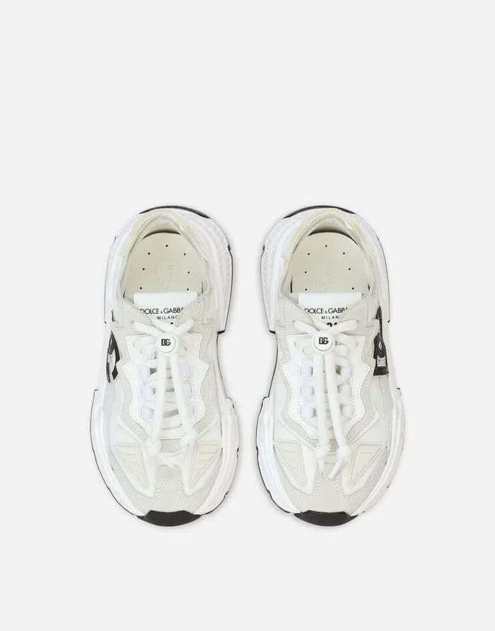 Dolce and Gabbana Shoes 2438 Children Mixedmaterials Daymaster Sneakers White Dolce and Gabbana Shoes 2438 Children Mixedmaterials Daymaster Sneakers White