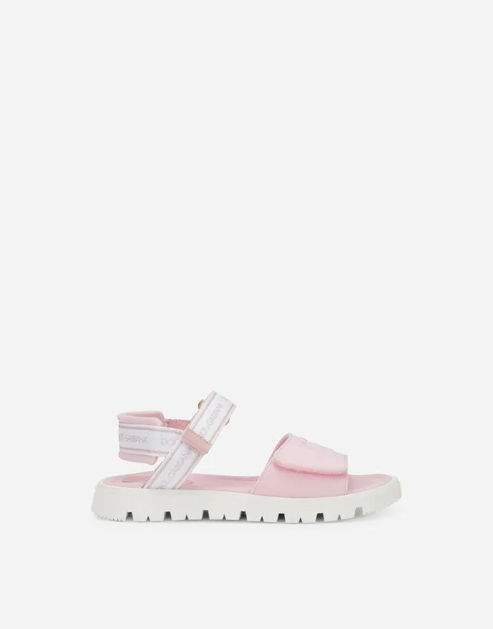 Dolce and Gabbana Shoes 2438 Children Technical Fabric Sandals With DG Logo Multicolor Dolce and Gabbana Shoes 2438 Children Technical Fabric Sandals With DG Logo Multicolor