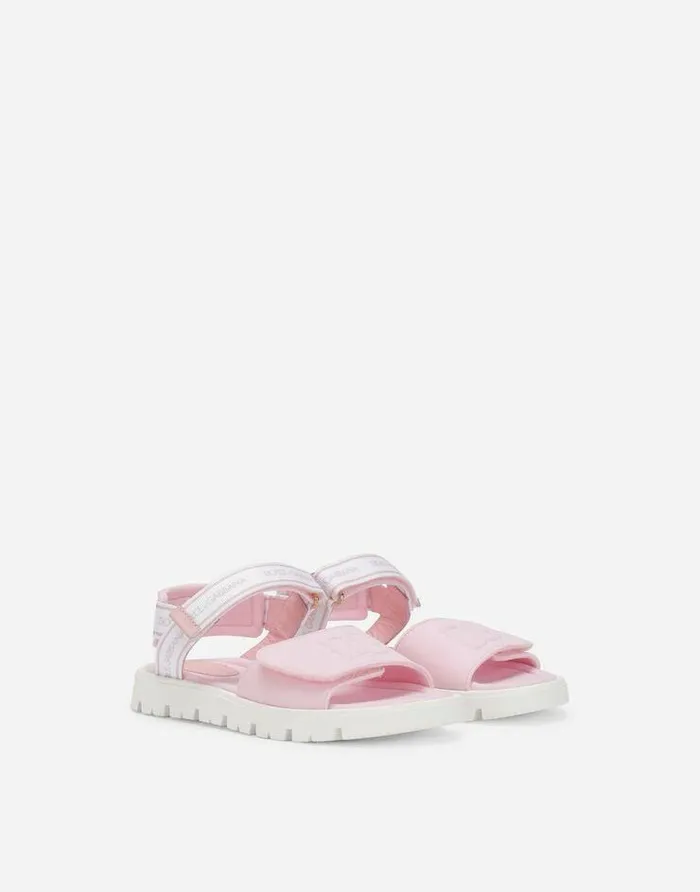 Dolce and Gabbana Shoes 2438 Children Technical Fabric Sandals With DG Logo Multicolor Dolce and Gabbana Shoes 2438 Children Technical Fabric Sandals With DG Logo Multicolor