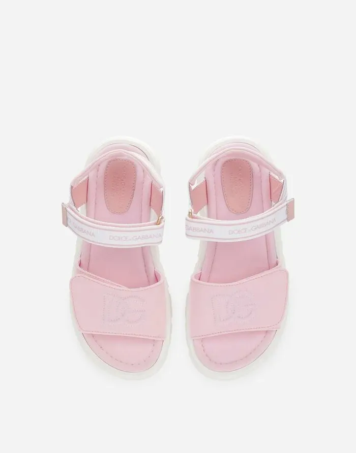 Dolce and Gabbana Shoes 2438 Children Technical Fabric Sandals With DG Logo Multicolor Dolce and Gabbana Shoes 2438 Children Technical Fabric Sandals With DG Logo Multicolor