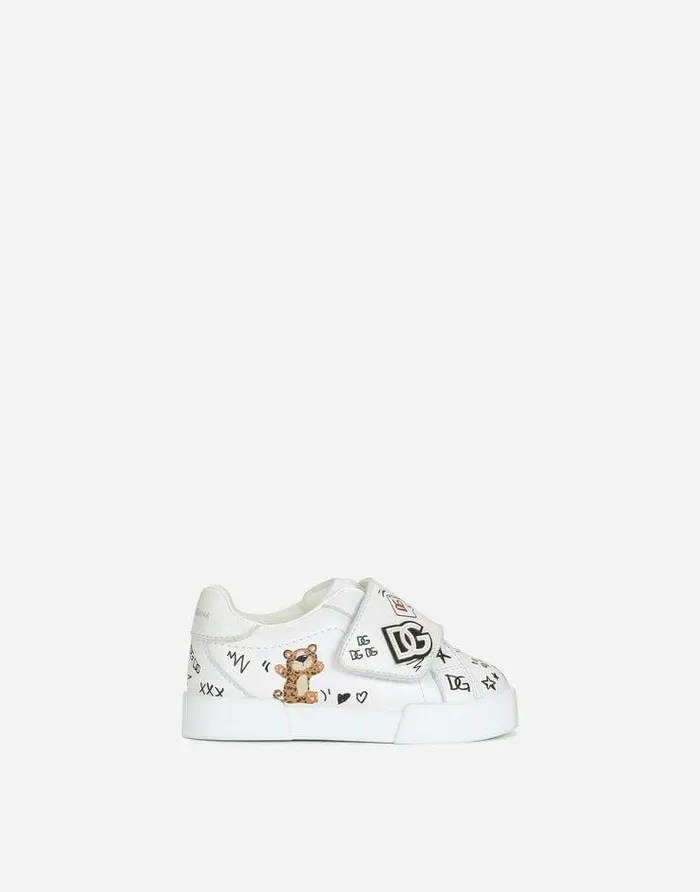 Dolce and Gabbana Shoes For First Steps 1926 Children First Steps Portofino Light Sneakers With Baby Leopard Print Multicolor Dolce and Gabbana Shoes For First Steps 1926 Children First Steps Portofino Light Sneakers With Baby Leopard Print Multicolor