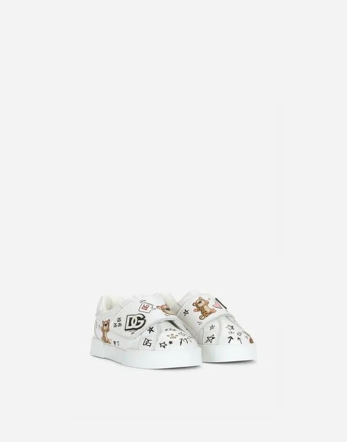Dolce and Gabbana Shoes For First Steps 1926 Children First Steps Portofino Light Sneakers With Baby Leopard Print Multicolor Dolce and Gabbana Shoes For First Steps 1926 Children First Steps Portofino Light Sneakers With Baby Leopard Print Multicolor