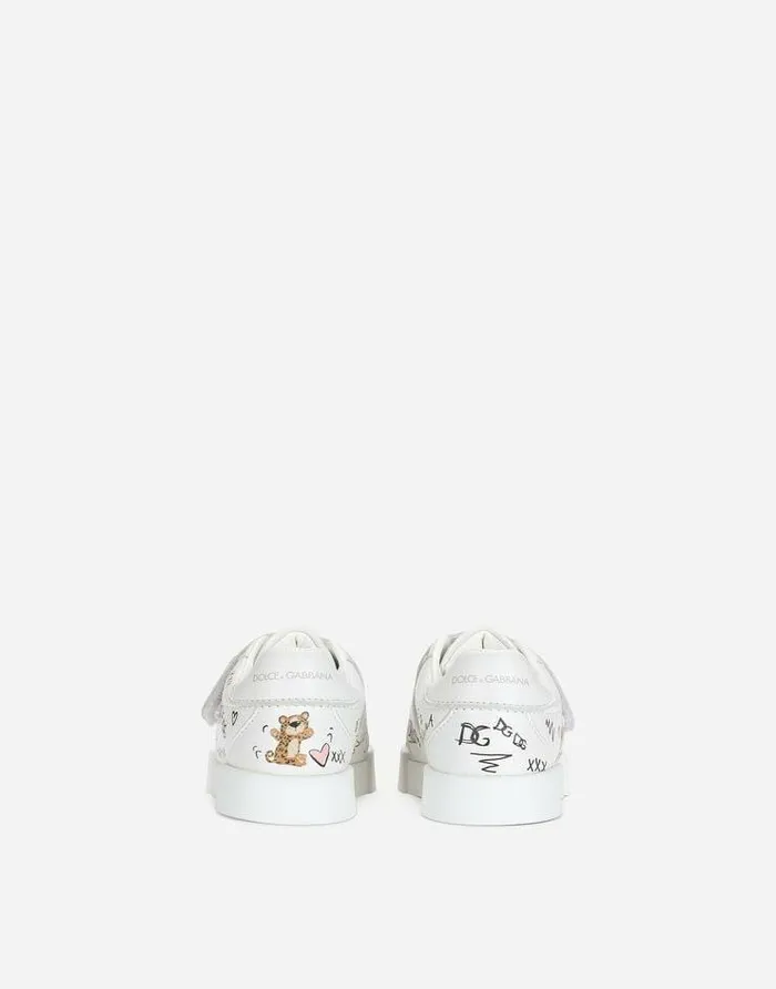 Dolce and Gabbana Shoes For First Steps 1926 Children First Steps Portofino Light Sneakers With Baby Leopard Print Multicolor Dolce and Gabbana Shoes For First Steps 1926 Children First Steps Portofino Light Sneakers With Baby Leopard Print Multicolor