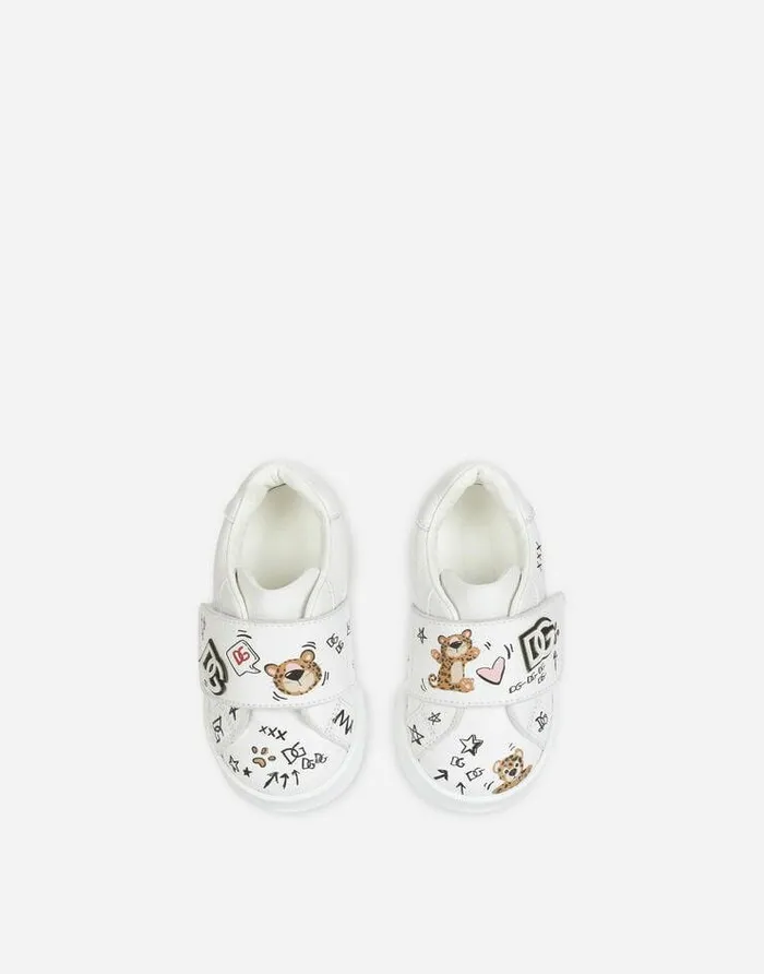 Dolce and Gabbana Shoes For First Steps 1926 Children First Steps Portofino Light Sneakers With Baby Leopard Print Multicolor Dolce and Gabbana Shoes For First Steps 1926 Children First Steps Portofino Light Sneakers With Baby Leopard Print Multicolor