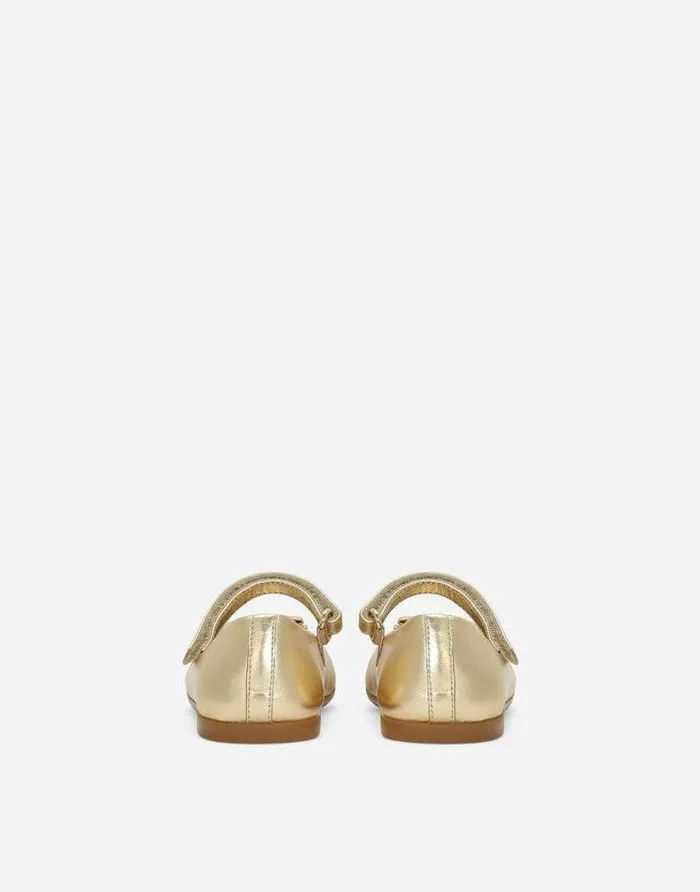 Dolce and Gabbana Shoes For First Steps 1926 Children Foiled Nappa Leather Ballet Flats Gold Dolce and Gabbana Shoes For First Steps 1926 Children Foiled Nappa Leather Ballet Flats Gold