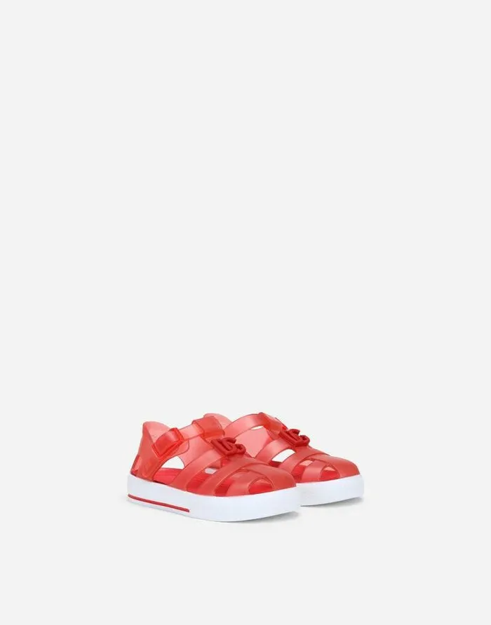 Dolce and Gabbana Shoes For First Steps 1926 Children Rubber Sandals With DG Logo Red Dolce and Gabbana Shoes For First Steps 1926 Children Rubber Sandals With DG Logo Red