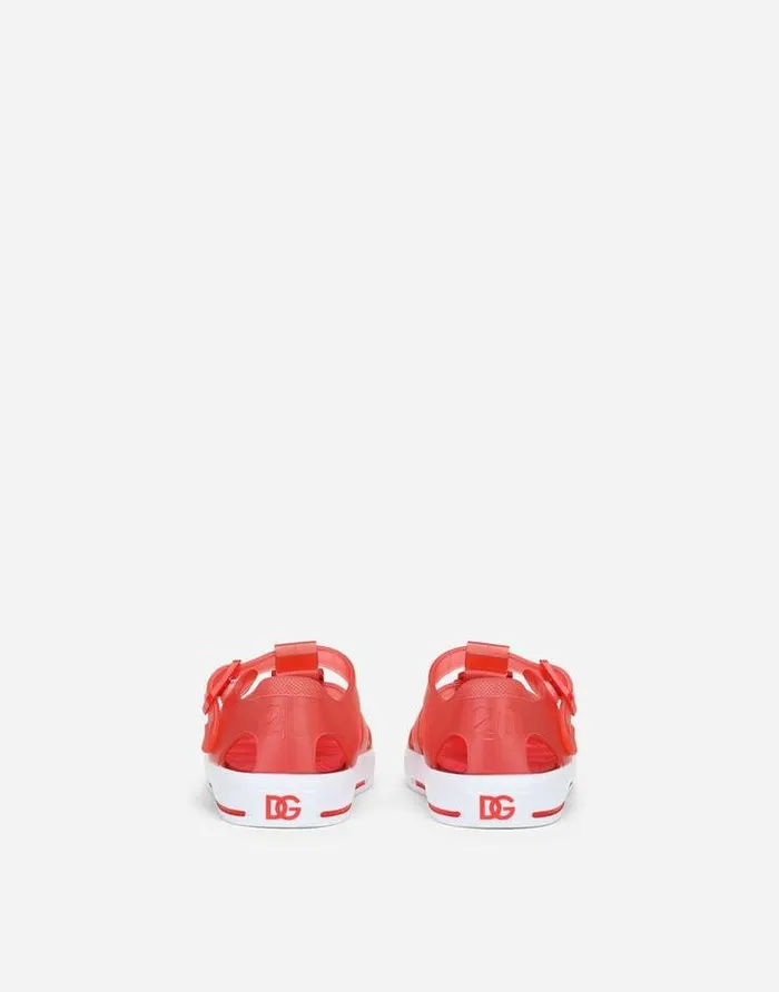 Dolce and Gabbana Shoes For First Steps 1926 Children Rubber Sandals With DG Logo Red Dolce and Gabbana Shoes For First Steps 1926 Children Rubber Sandals With DG Logo Red