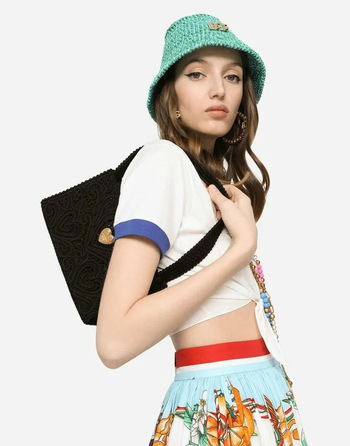 Dolce and Gabbana Shoulder And Crossbody Bags Women Cordonetto Shoulder Bag Black Dolce and Gabbana Shoulder And Crossbody Bags Women Cordonetto Shoulder Bag Black