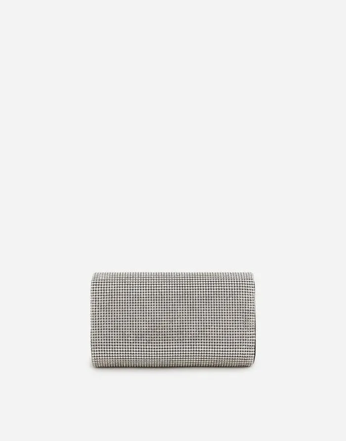 Dolce and Gabbana Shoulder And Crossbody Bags Women DG Logo Bag In Crystal Mesh Silver Dolce and Gabbana Shoulder And Crossbody Bags Women DG Logo Bag In Crystal Mesh Silver