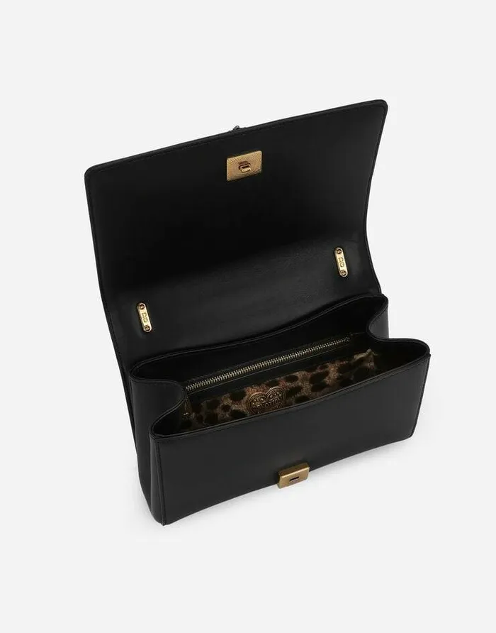Dolce and Gabbana Shoulder And Crossbody Bags Women Medium Devotion Bag In Quilted Nappa Leather Black Dolce and Gabbana Shoulder And Crossbody Bags Women Medium Devotion Bag In Quilted Nappa Leather Black