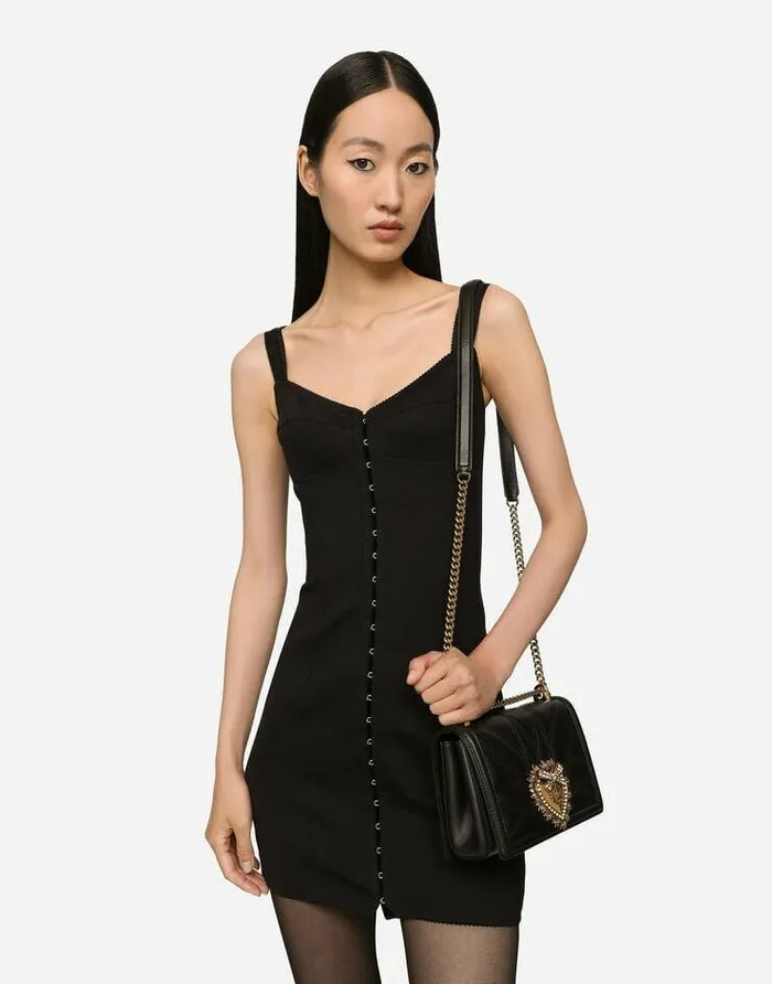 Dolce and Gabbana Shoulder And Crossbody Bags Women Medium Devotion Bag In Quilted Nappa Leather Black Dolce and Gabbana Shoulder And Crossbody Bags Women Medium Devotion Bag In Quilted Nappa Leather Black