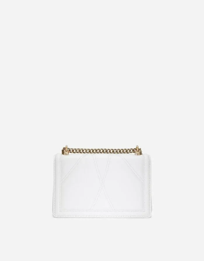 Dolce and Gabbana Shoulder And Crossbody Bags Women Medium Devotion Bag In Quilted Nappa Leather White Dolce and Gabbana Shoulder And Crossbody Bags Women Medium Devotion Bag In Quilted Nappa Leather White