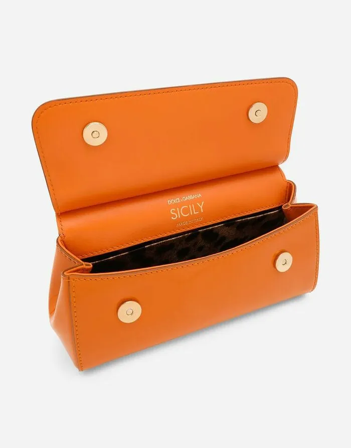 Dolce and Gabbana Sicily Women Small Sicily Handbag Orange Dolce and Gabbana Sicily Women Small Sicily Handbag Orange