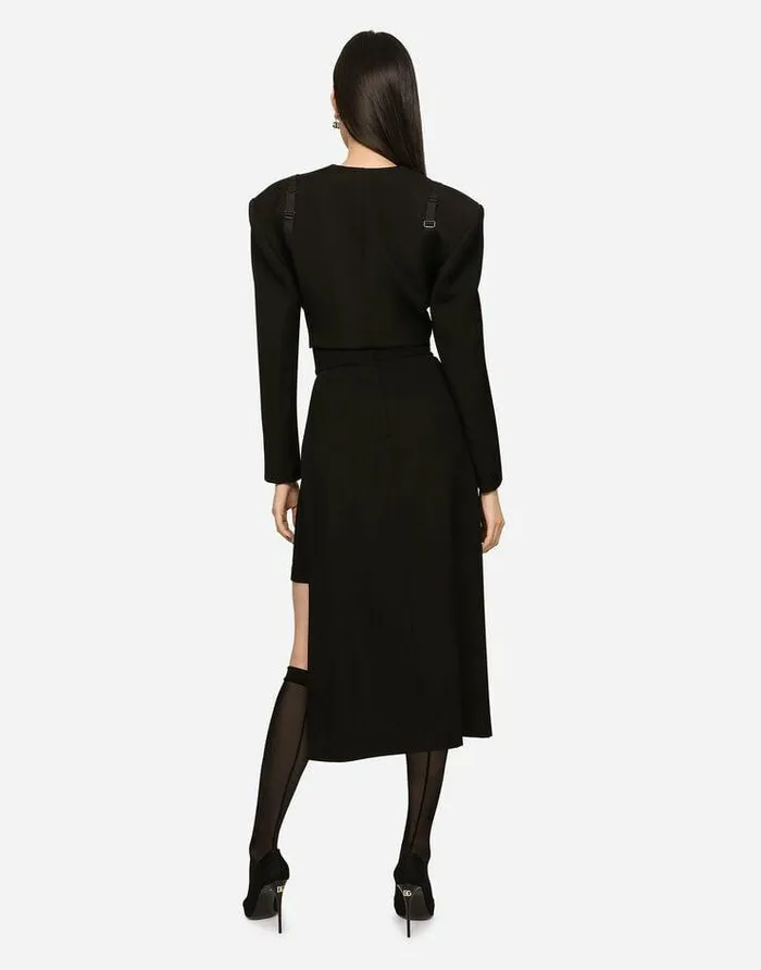 Dolce and Gabbana Skirts Women Calflength Skirt With Jersey Mini Skirt Black Dolce and Gabbana Skirts Women Calflength Skirt With Jersey Mini Skirt Black