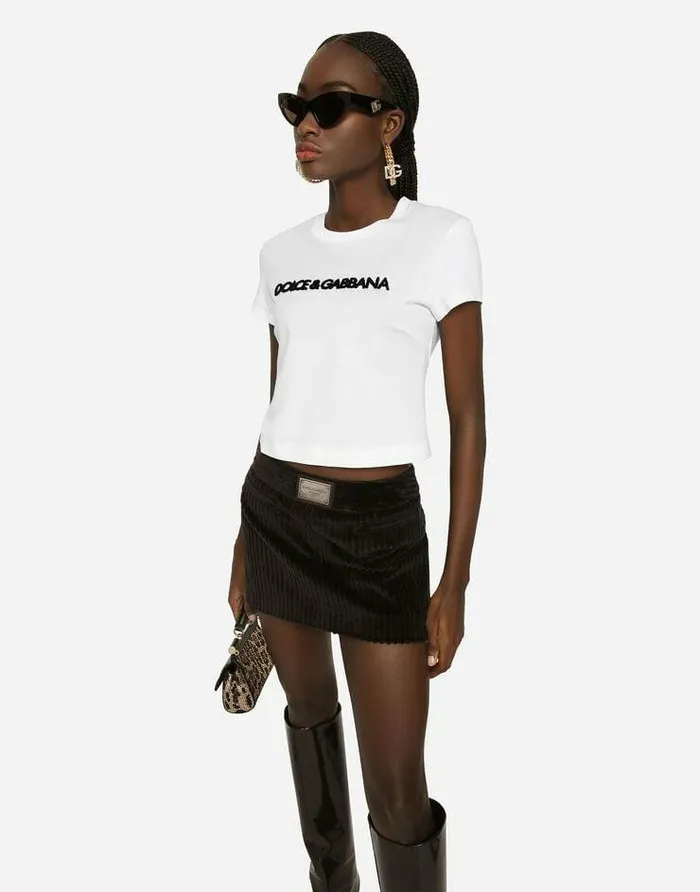 Dolce and Gabbana Skirts Women Corduroy Miniskirt With Logo Tag Brown Dolce and Gabbana Skirts Women Corduroy Miniskirt With Logo Tag Brown