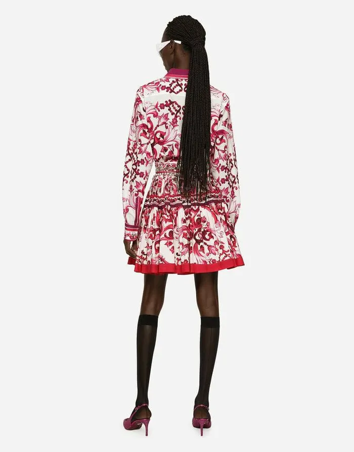 Dolce and Gabbana Skirts Women Short Majolicaprint Poplin Skirt Multicolor Dolce and Gabbana Skirts Women Short Majolicaprint Poplin Skirt Multicolor