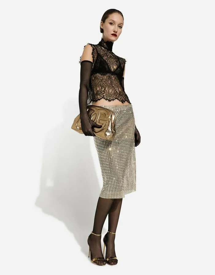 Dolce and Gabbana Skirts Women Tulle Calflength Skirt With Allover Fusible Rhinestone Embellishment Crystal Dolce and Gabbana Skirts Women Tulle Calflength Skirt With Allover Fusible Rhinestone Embellishment Crystal