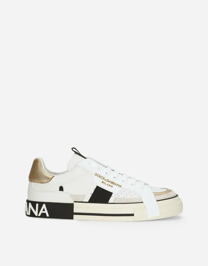 Dolce and Gabbana Sneakers Men Calfskin 2Zero Custom Sneakers With Contrasting Details White Dolce and Gabbana Sneakers Men Calfskin 2Zero Custom Sneakers With Contrasting Details White