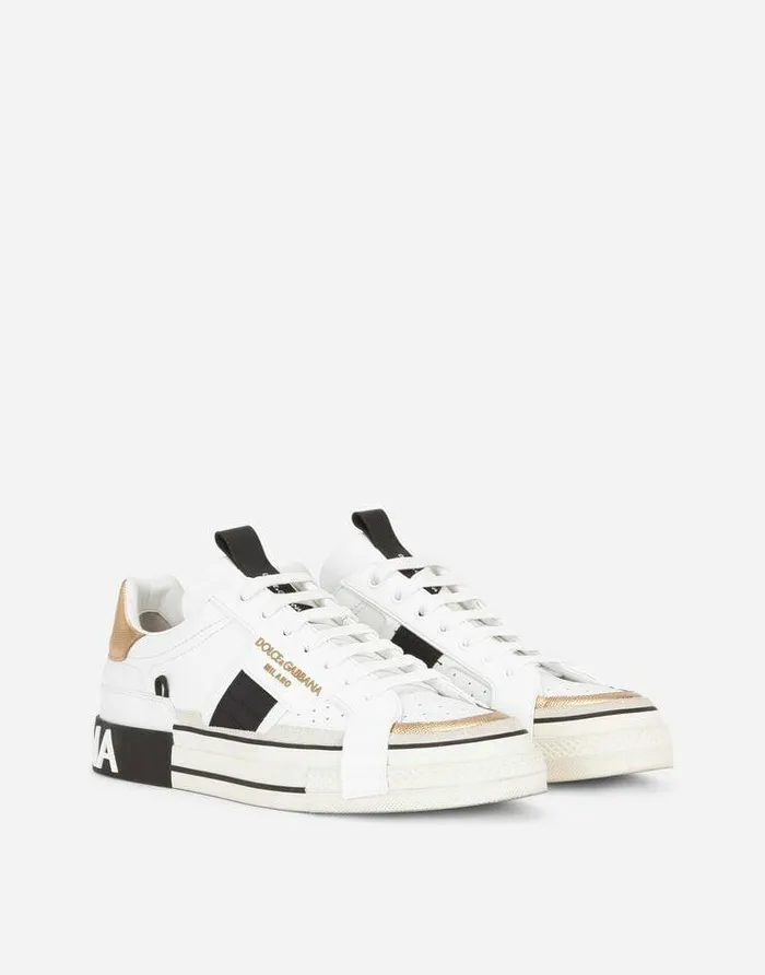 Dolce and Gabbana Sneakers Men Calfskin 2Zero Custom Sneakers With Contrasting Details White Dolce and Gabbana Sneakers Men Calfskin 2Zero Custom Sneakers With Contrasting Details White