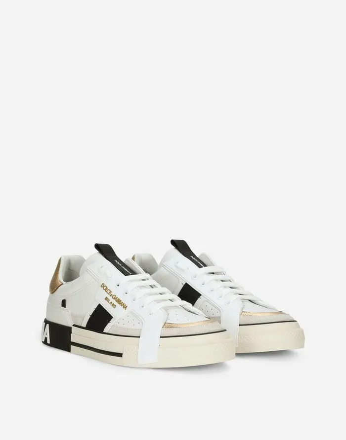 Dolce and Gabbana Sneakers Men Calfskin 2Zero Custom Sneakers With Contrasting Details White Dolce and Gabbana Sneakers Men Calfskin 2Zero Custom Sneakers With Contrasting Details White
