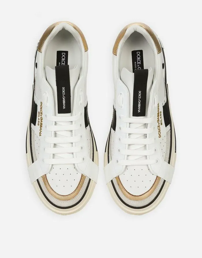 Dolce and Gabbana Sneakers Men Calfskin 2Zero Custom Sneakers With Contrasting Details White Dolce and Gabbana Sneakers Men Calfskin 2Zero Custom Sneakers With Contrasting Details White
