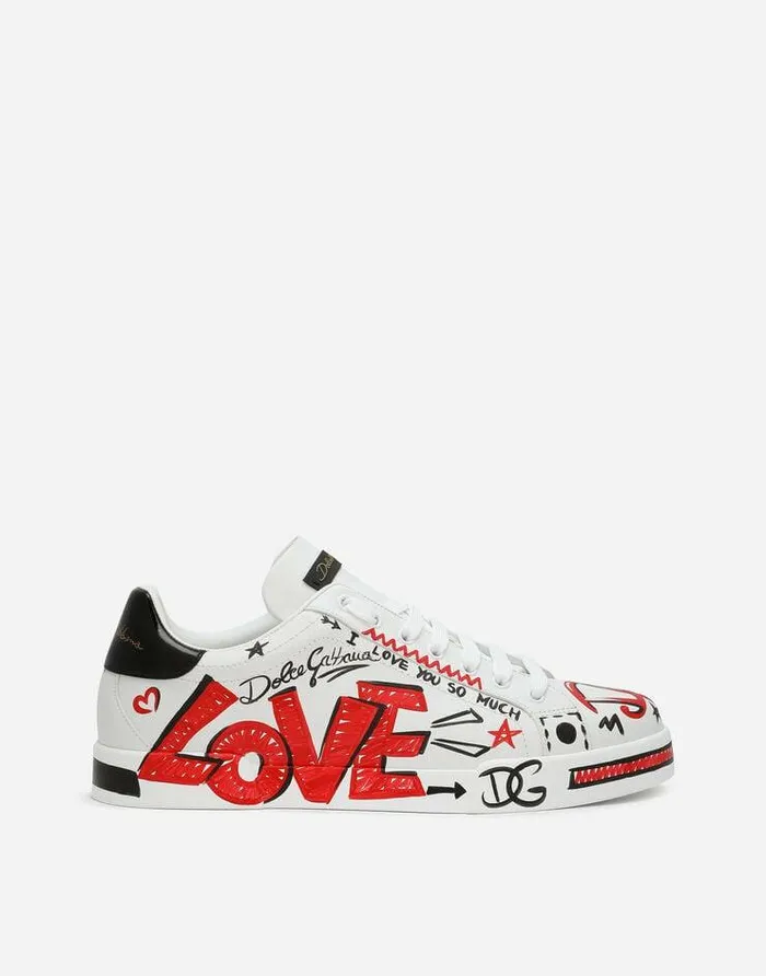 Dolce and Gabbana Sneakers Men Portofino Love DG Sneakers Multicolor
