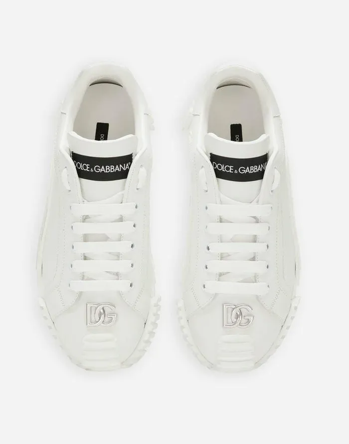 Dolce and Gabbana Sneakers Women Calfskin NS1 Sneakers With DG Logo White Dolce and Gabbana Sneakers Women Calfskin NS1 Sneakers With DG Logo White